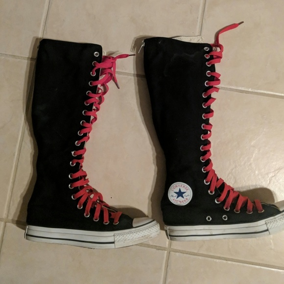 knee high converse red